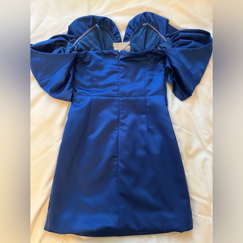 DO+BE Off The Shoulder Cobalt Blue Mini Dress - Size S - Picture 3 of 4